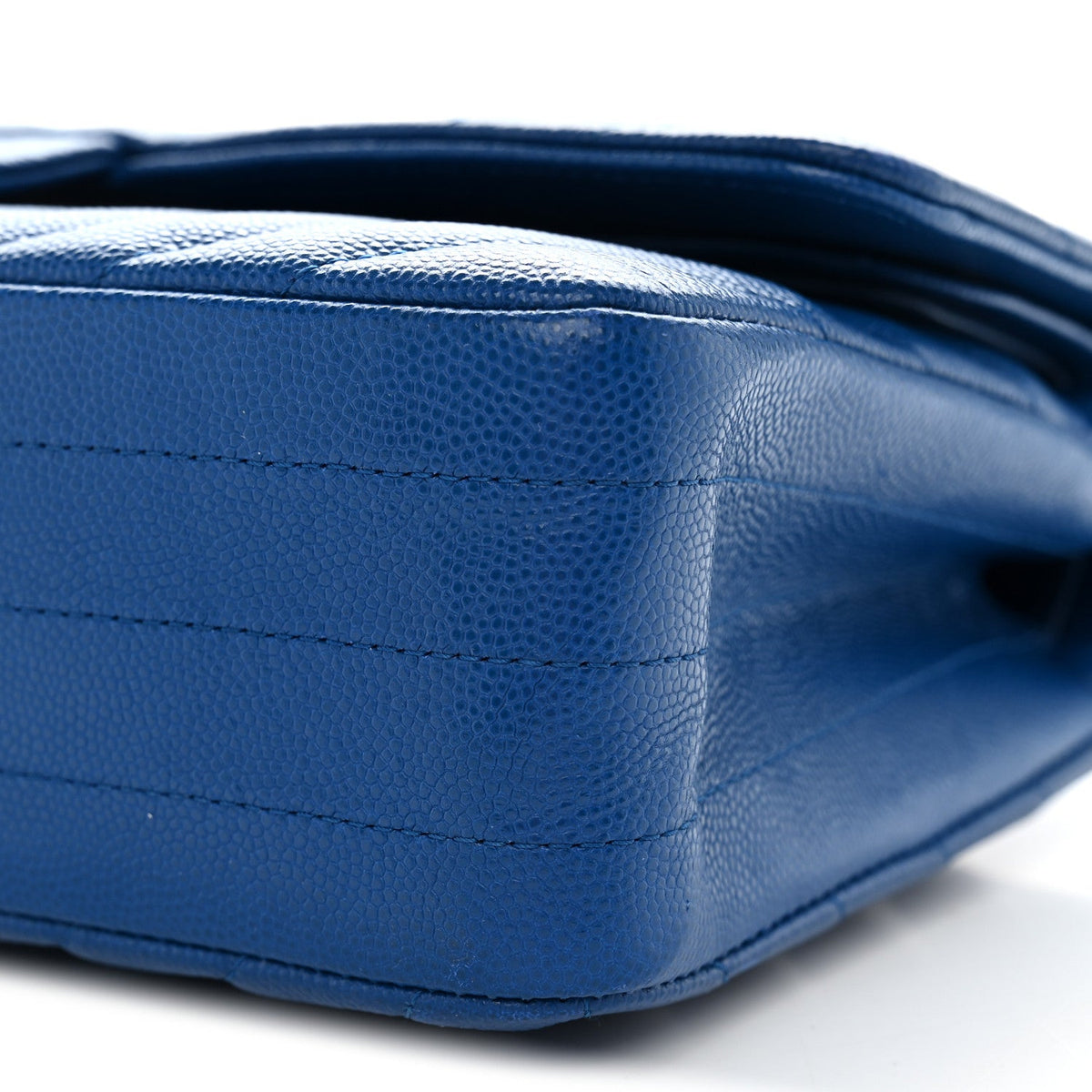 Caviar Chevron Quilted Medium Double Flap Blue At My store