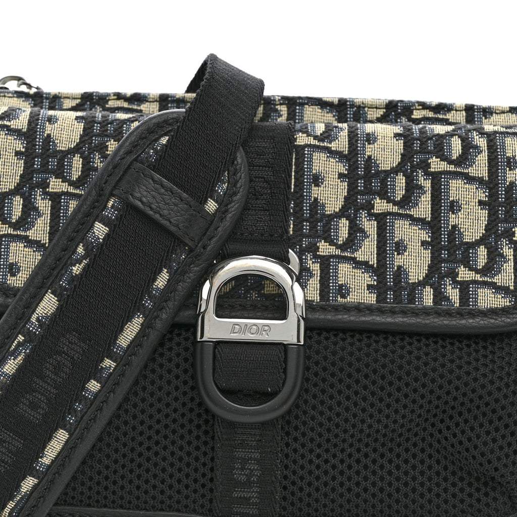 Oblique Jacquard Dior 8 Pouch With Strap Blue Black AT My store