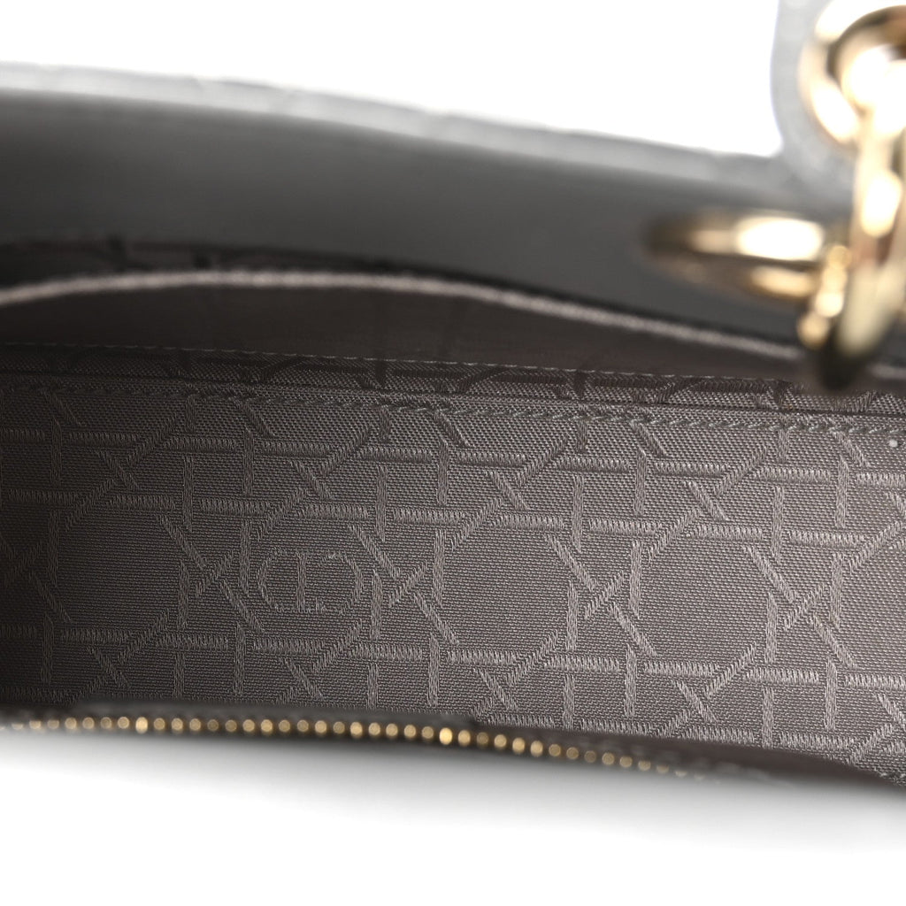 Lambskin Cannage Small My Lucky Badges My Lady Dior Grey AT My store