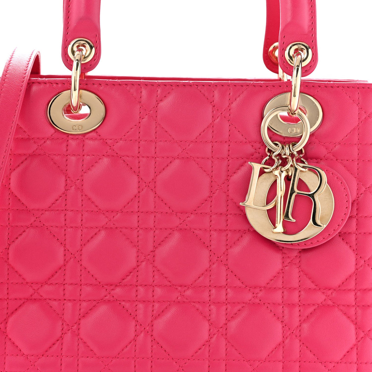 Lambskin Cannage Medium Lady Dior Fuchsia AT My store