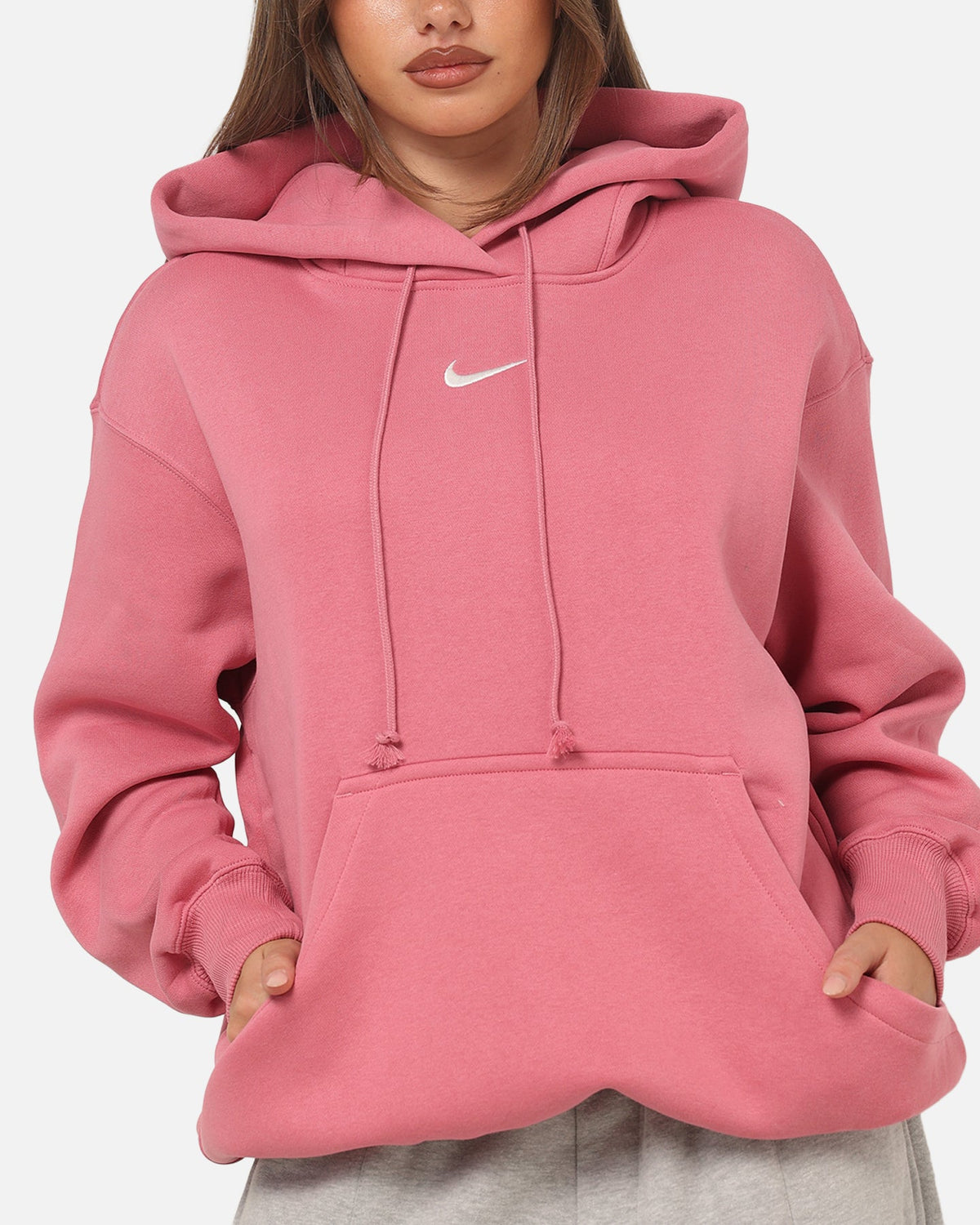 Top Seller Nike Women's Sportswear Phoenix Fleece Oversized Pullover Hoodie Peony/Sail