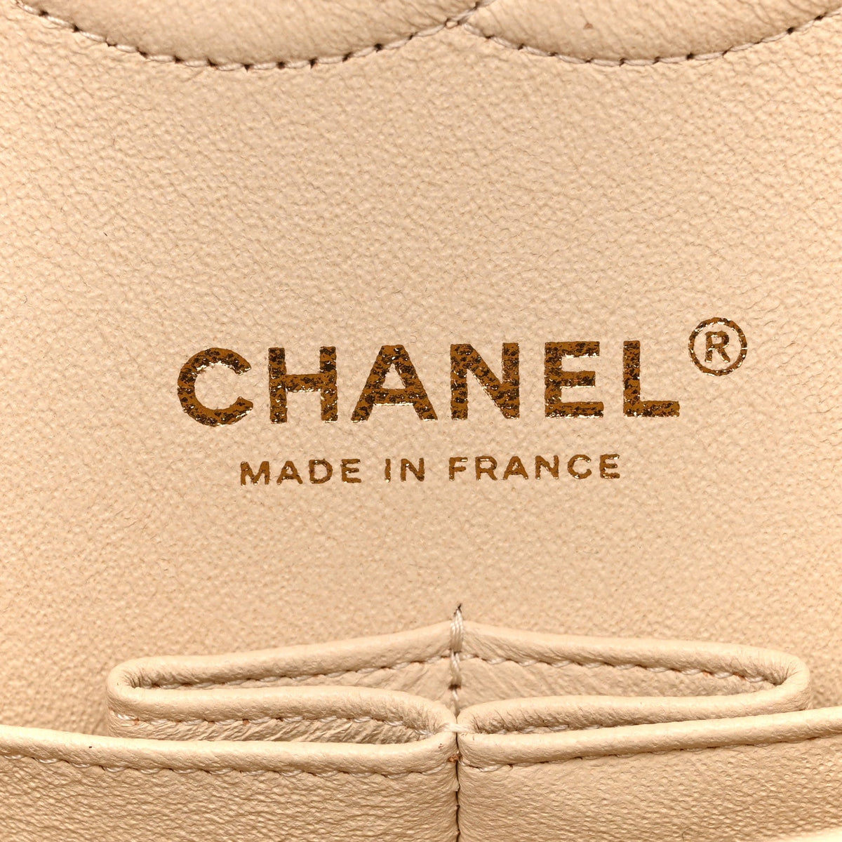 Caviar Quilted Medium Double Flap Light Beige At My store
