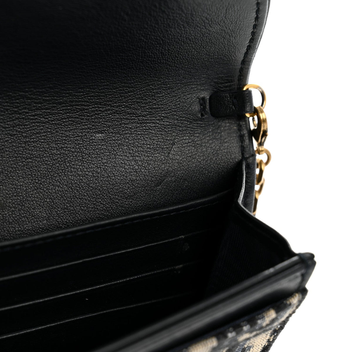 Oblique Saddle Chain Long Wallet Blue AT My store