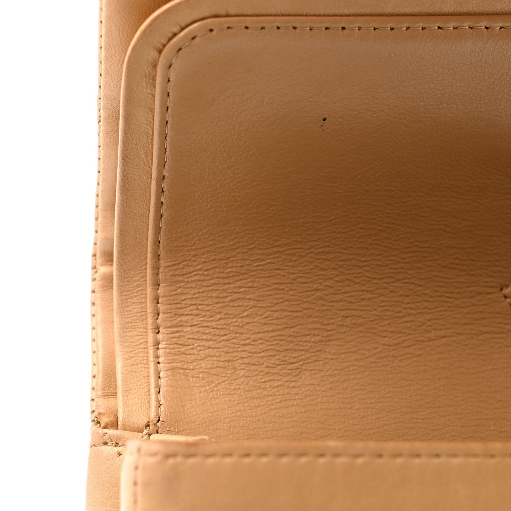Lambskin Quilted Medium Double Flap Beige At My store