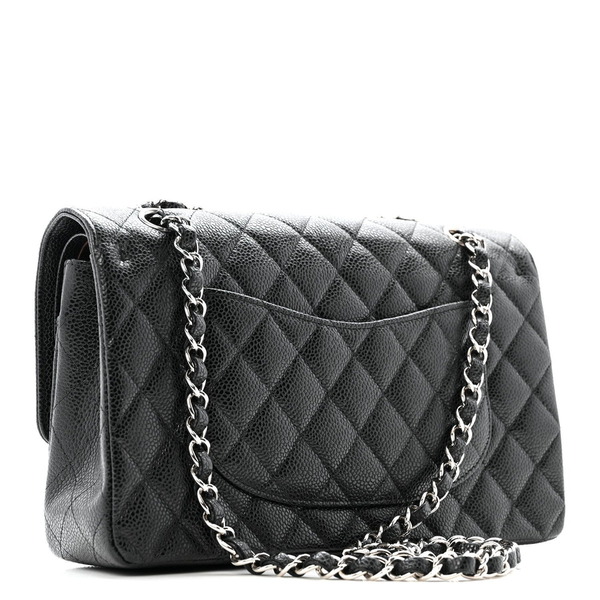 Caviar Quilted Medium Double Flap Black At My store