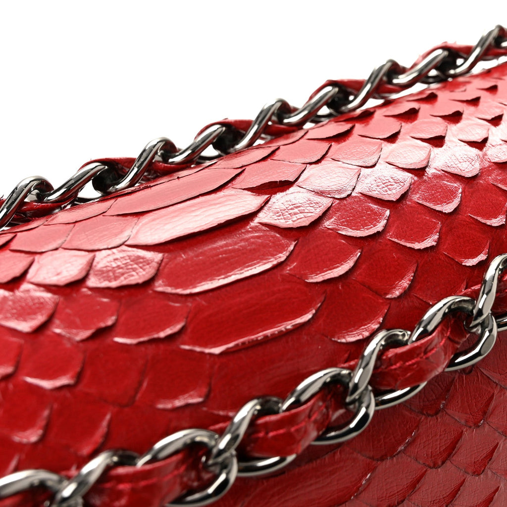 Snakeskin Jumbo Double Flap Red At My store