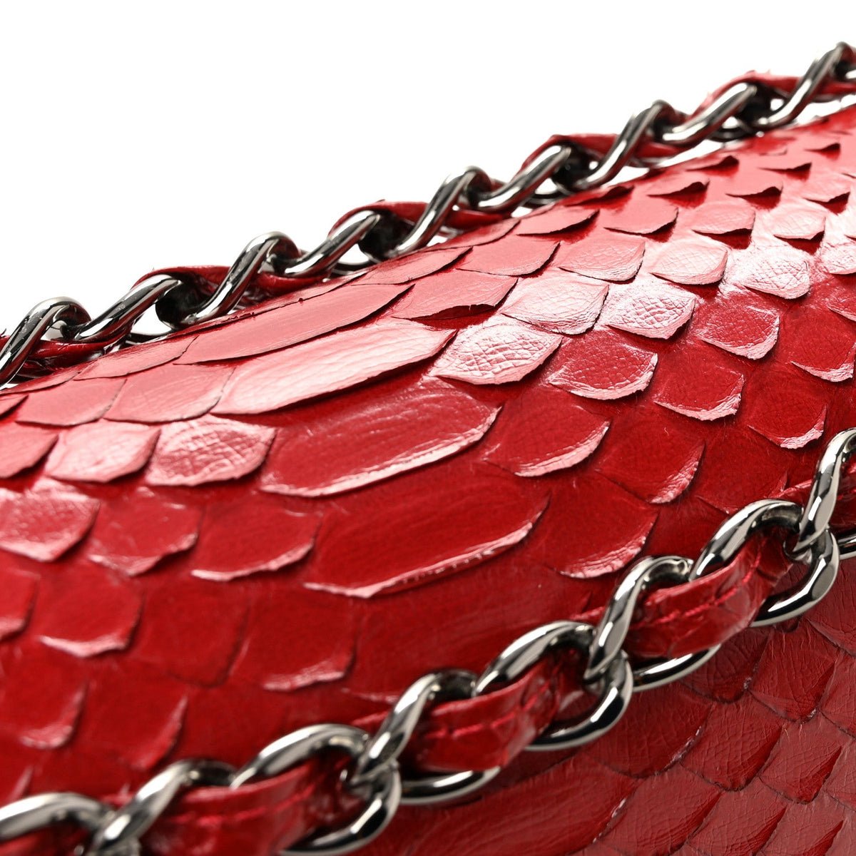 Snakeskin Jumbo Double Flap Red At My store