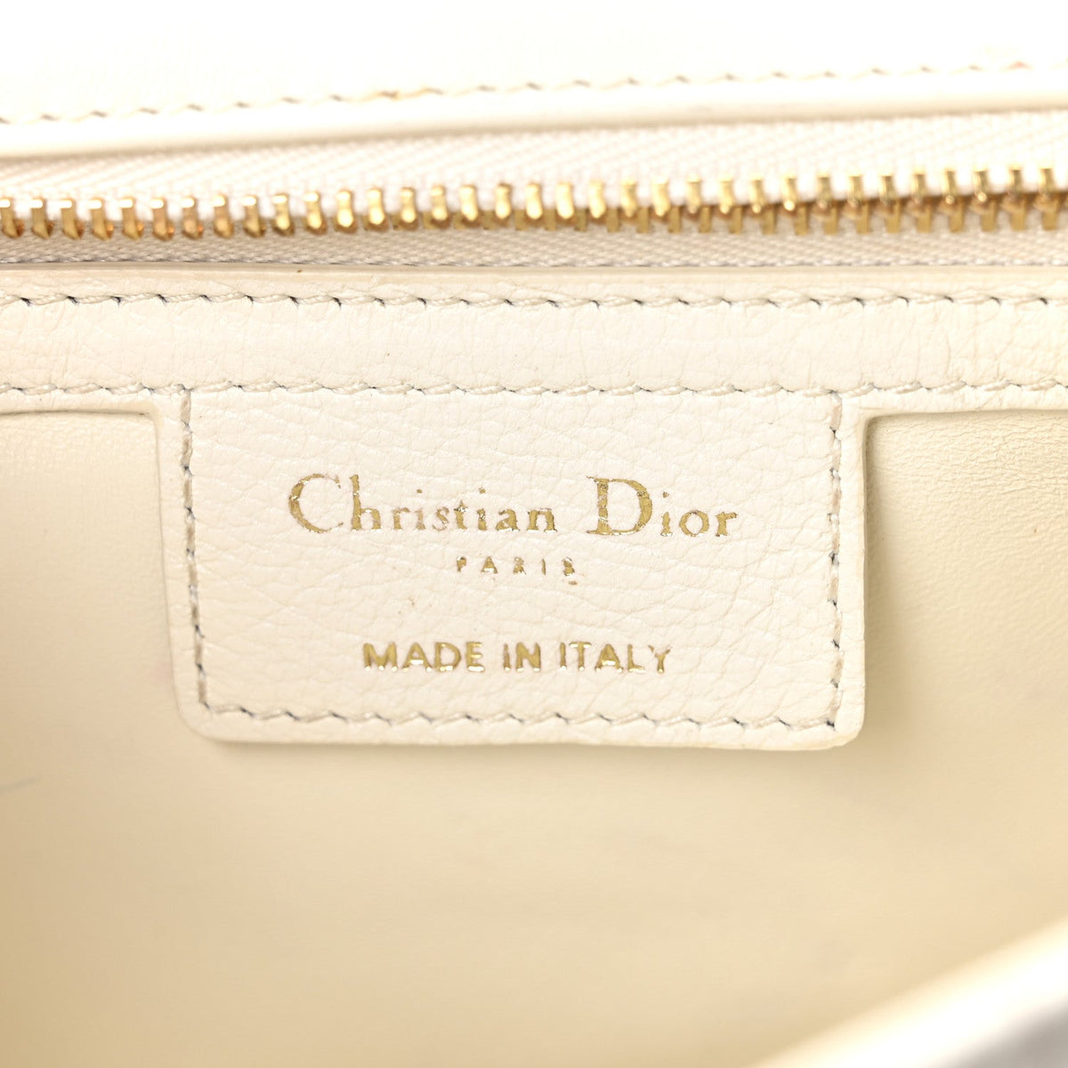 Supple Calfskin Cannage Medium Caro Bag Ivory AT My store