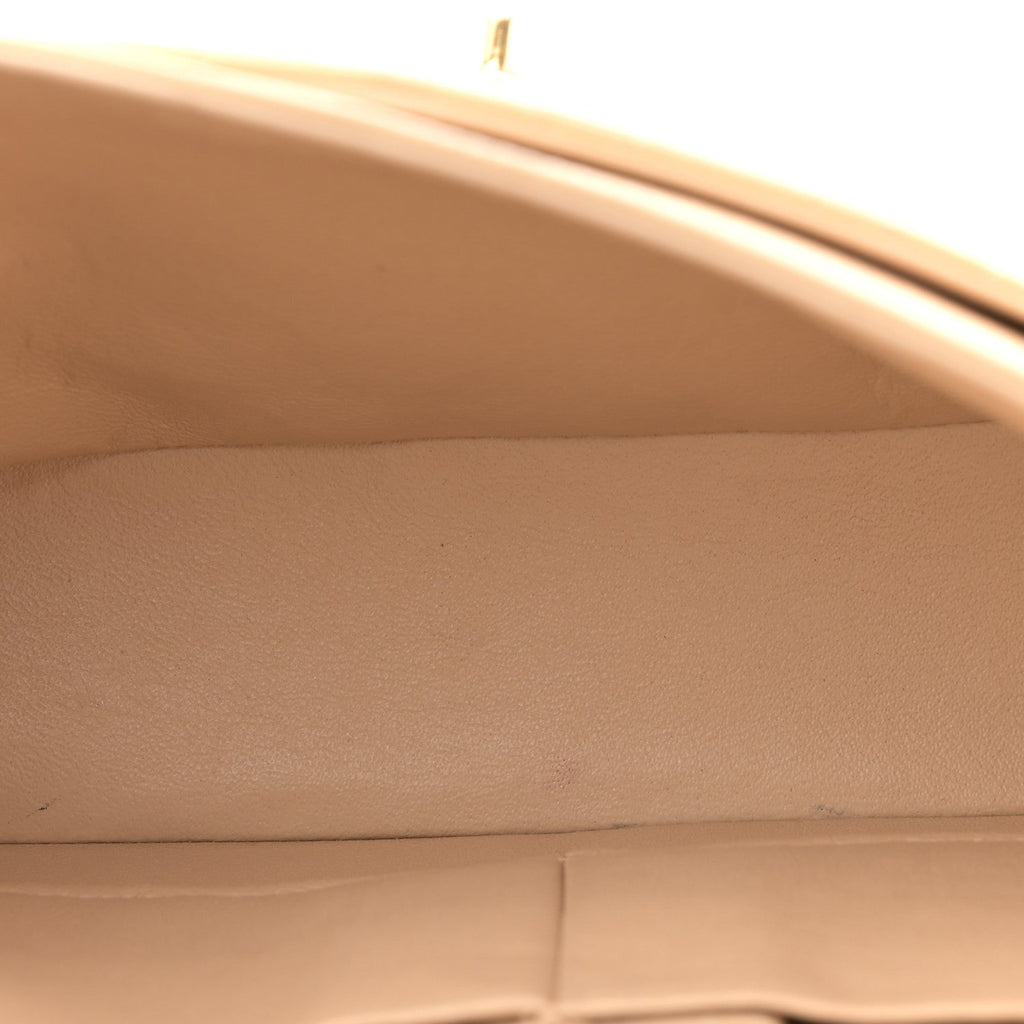 Caviar Quilted Medium Double Flap Beige At My store