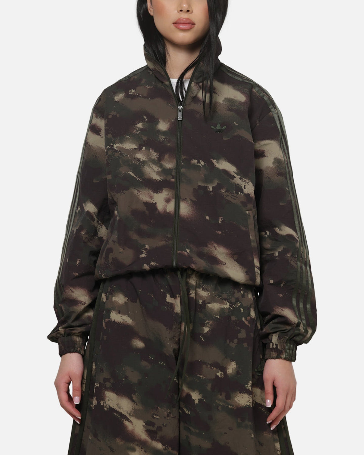Best-Selling Adidas Women's Loose Track Top Green Camo