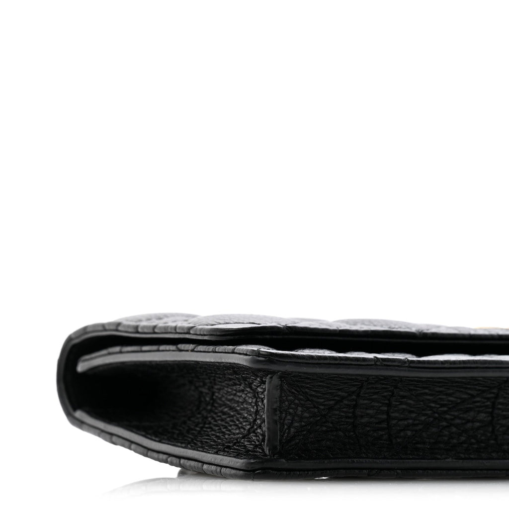 Supple Calfskin Cannage Caro Belt Pouch with Chain Black AT My store