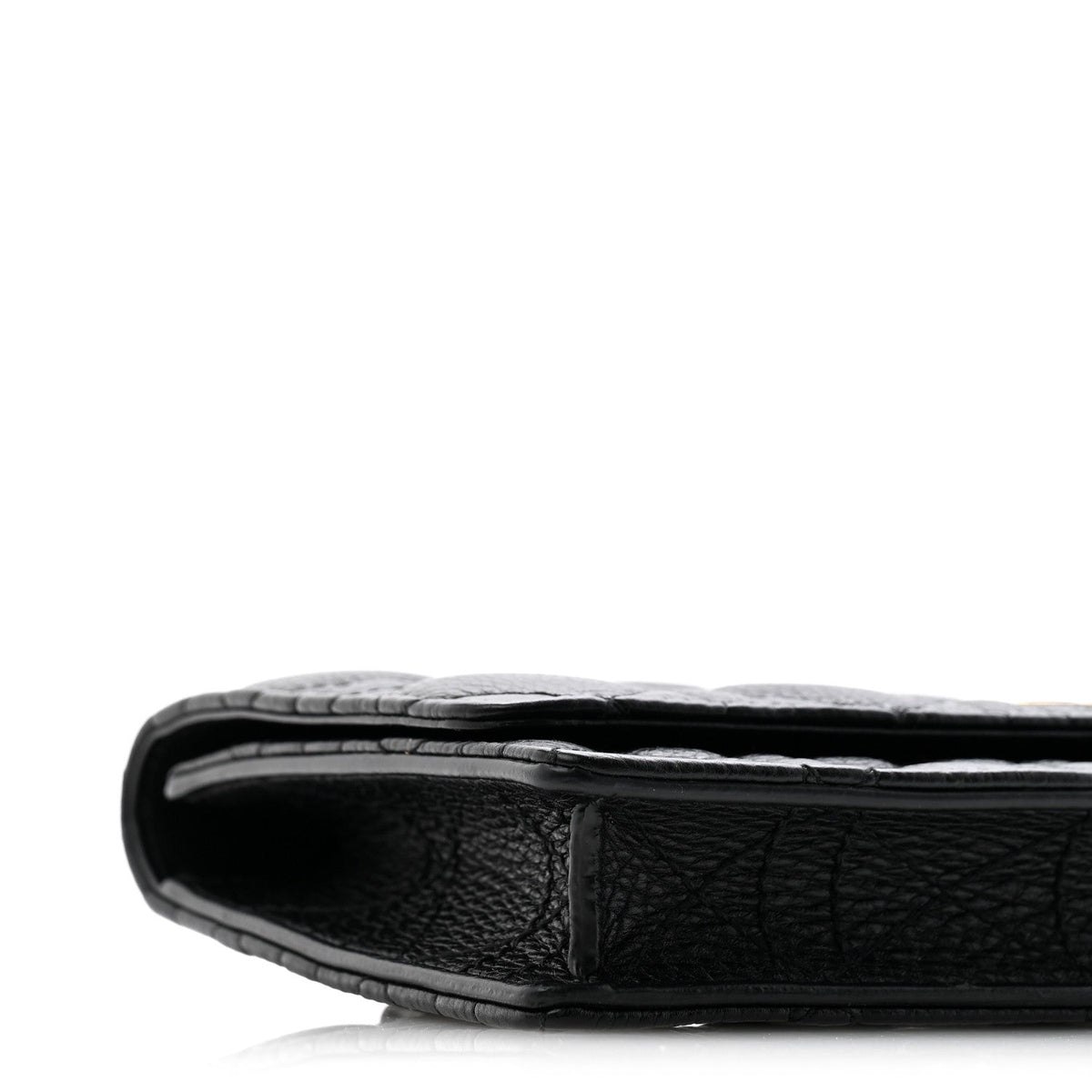 Supple Calfskin Cannage Caro Belt Pouch with Chain Black AT My store