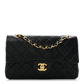 Lambskin Quilted Small Double Flap Black At My store