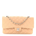 Caviar Quilted Medium Double Flap Beige At My store