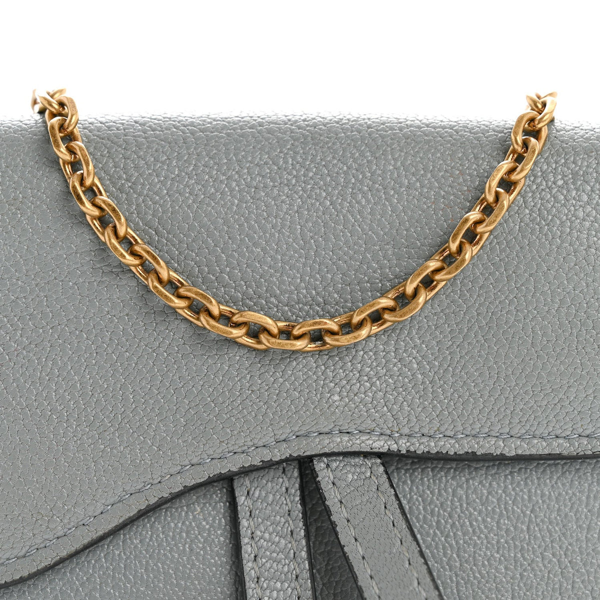 Goatskin Nano Saddle Chain Pouch Blue AT My store