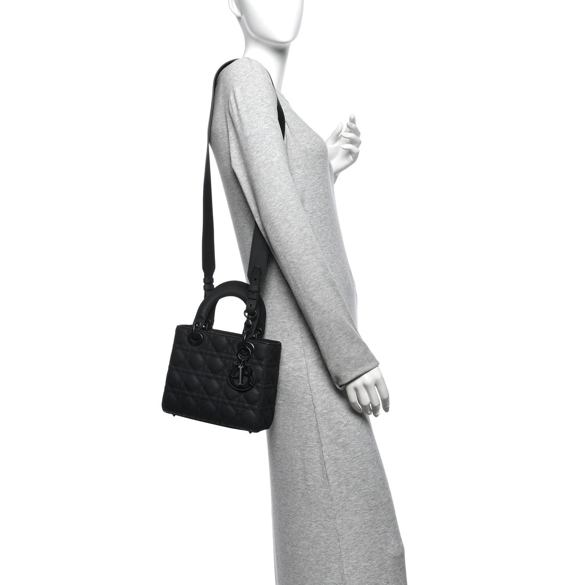 Ultra Matte Calfskin Cannage Small My ABCDior Lady Dior Black AT My store