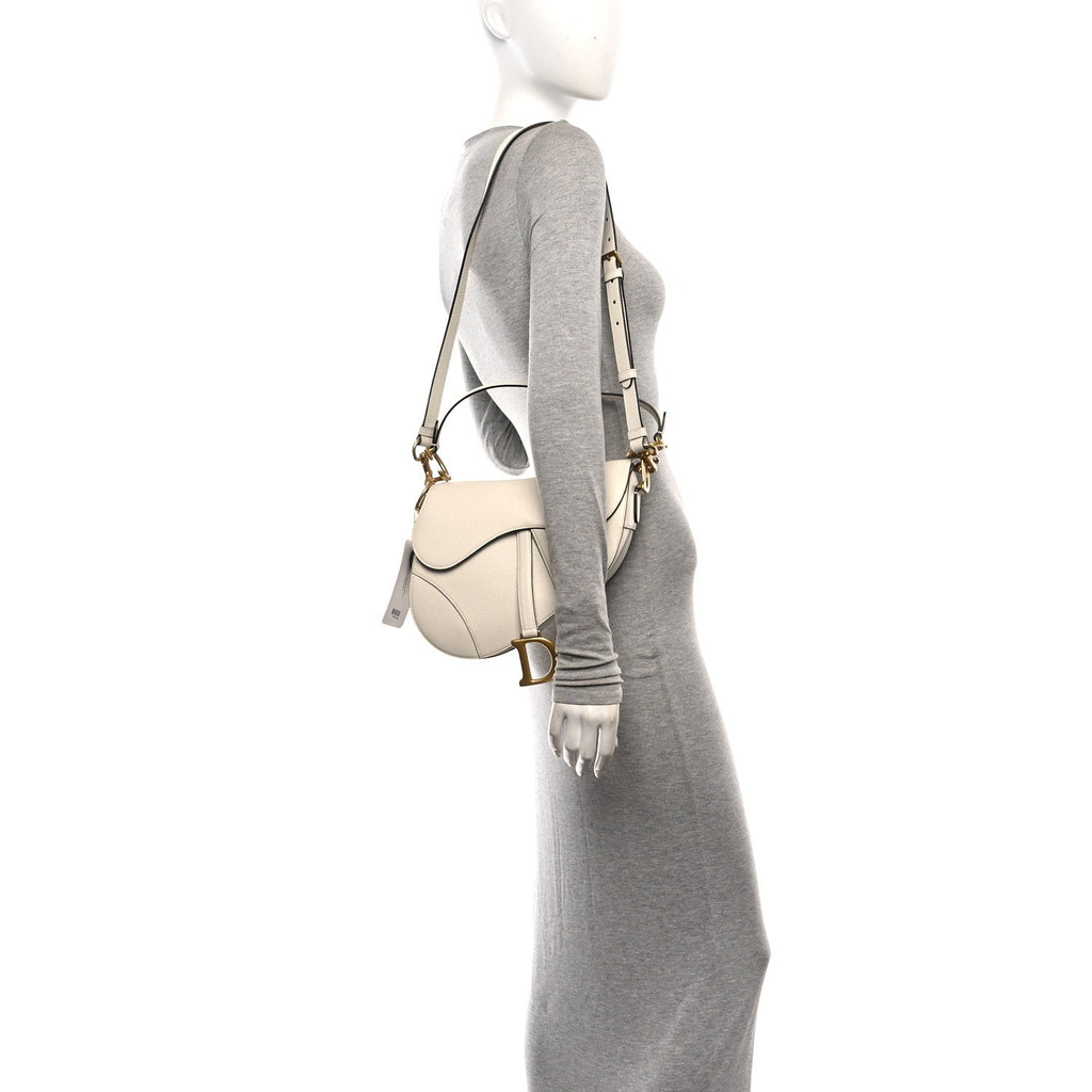 Grained Calfskin Saddle Bag With Strap Latte AT My store