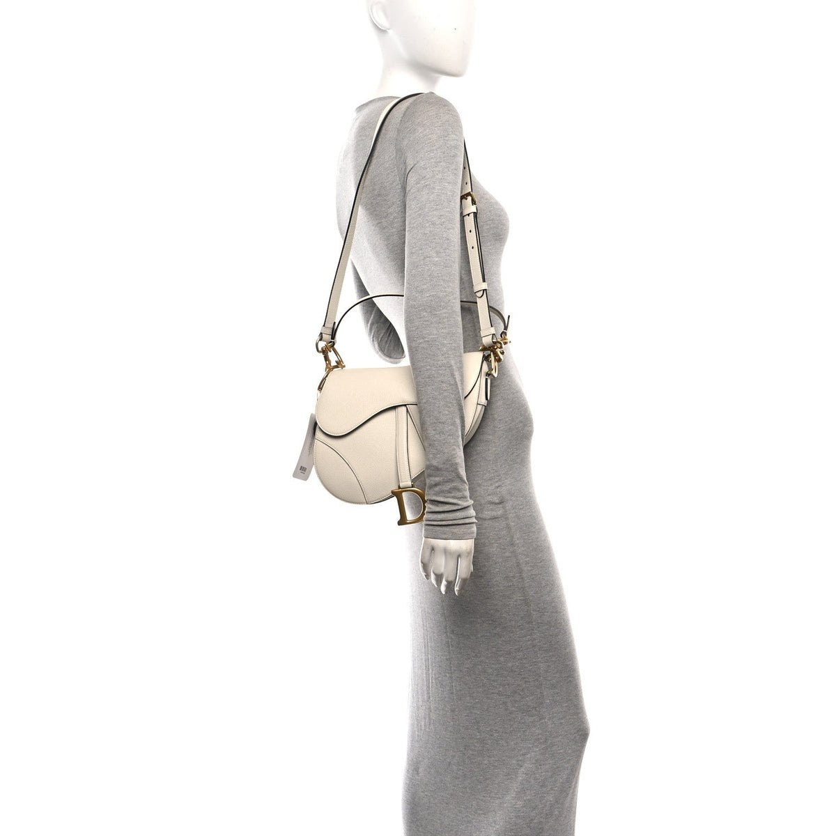 Grained Calfskin Saddle Bag With Strap Latte AT My store