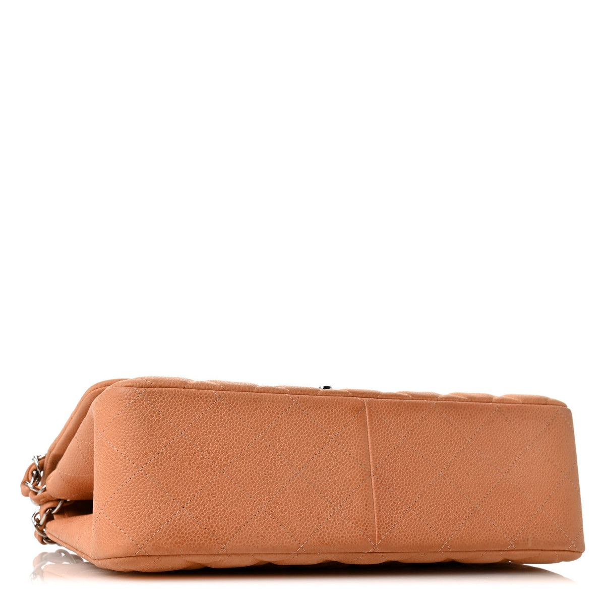 Iridescent Caviar Quilted Jumbo Double Flap Dark Beige At My store