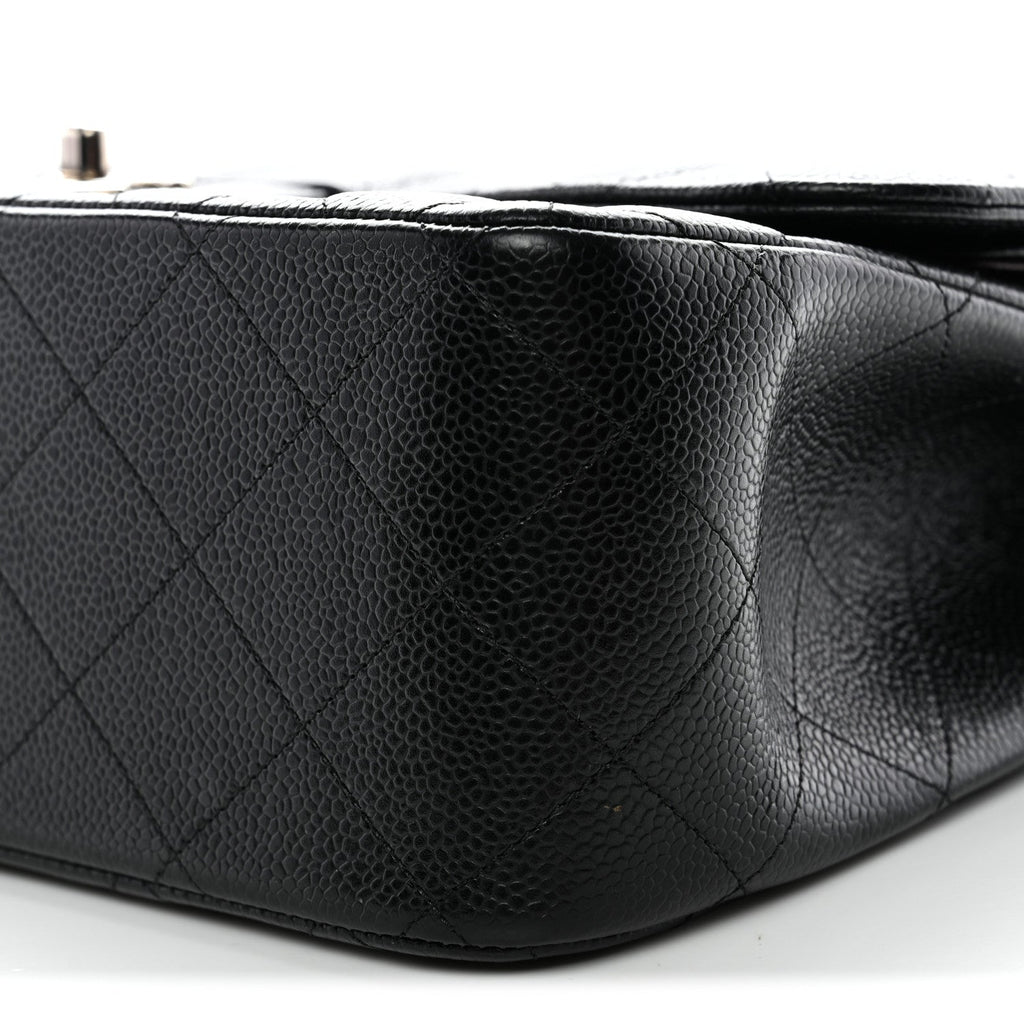 Caviar Quilted Jumbo Double Flap Black At My store