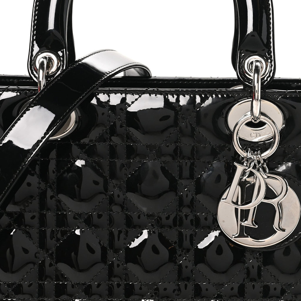 Patent Cannage Medium Lady Dior Black AT My store