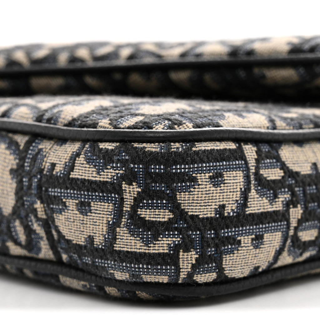 Oblique Saddle Triple Pouch Navy Blue AT My store