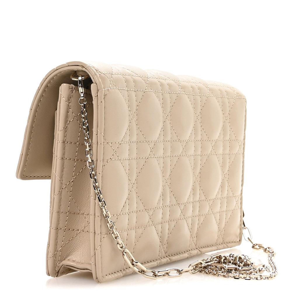 Lambskin Cannage Chain My Dior Daily Chain Pouch Powder Beige AT My store