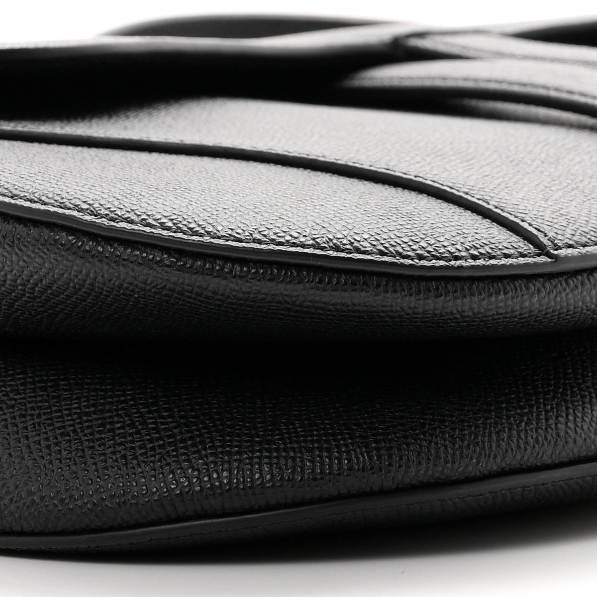 Grained Calfskin Saddle Bag With Strap Black AT My store