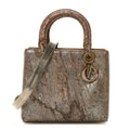 X LEE BUL Treated Calfskin Medium Lady Dior Art Bronze AT My store