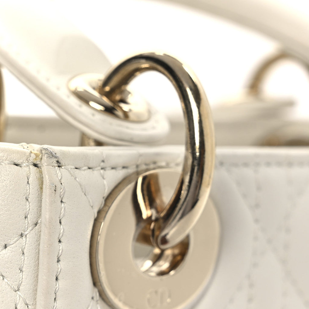 Lambskin Cannage Mini Lady Dior White AT My store