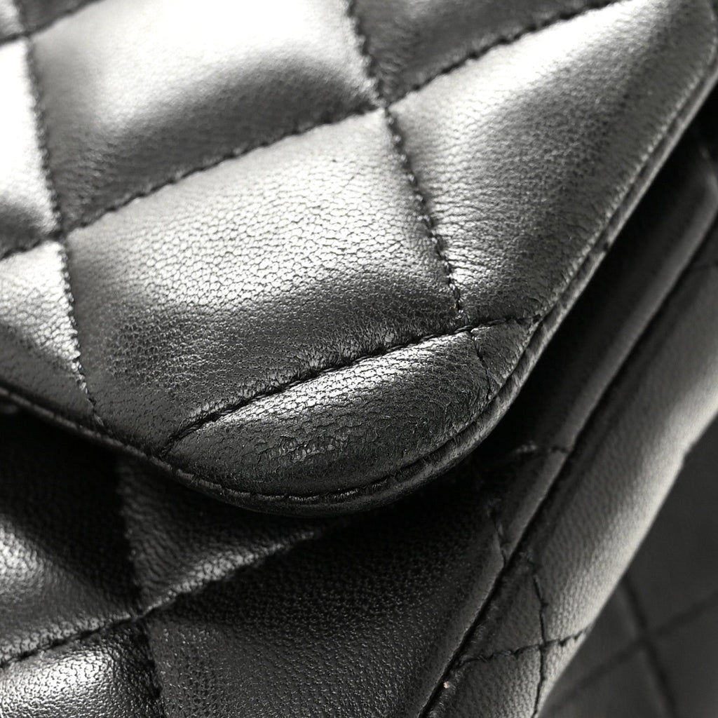 Lambskin Quilted Maxi Double Flap Black At My store