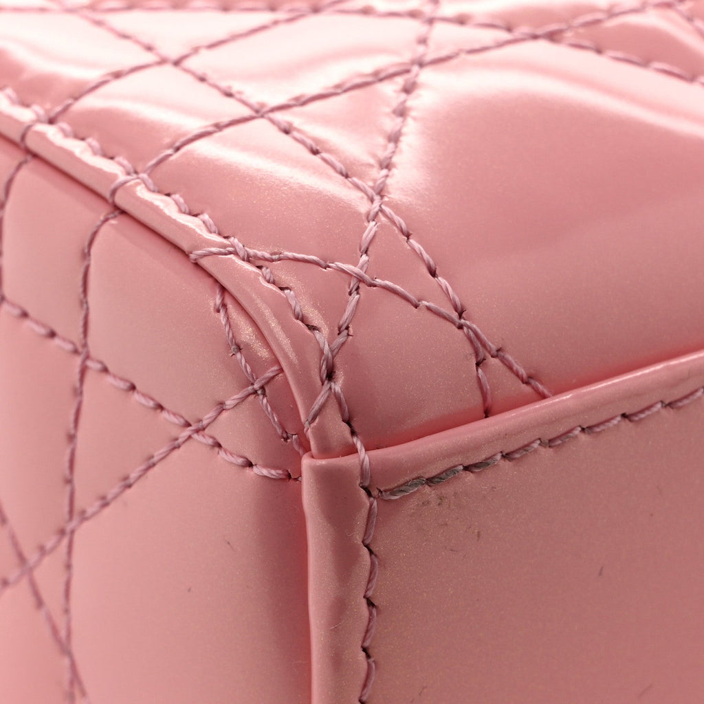 Metallic Lambskin Cannage Small Lady D-Joy Pink AT My store
