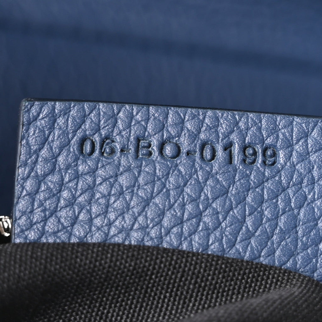 Grained Calfskin Mens Saddle Bag Navy Blue AT My store