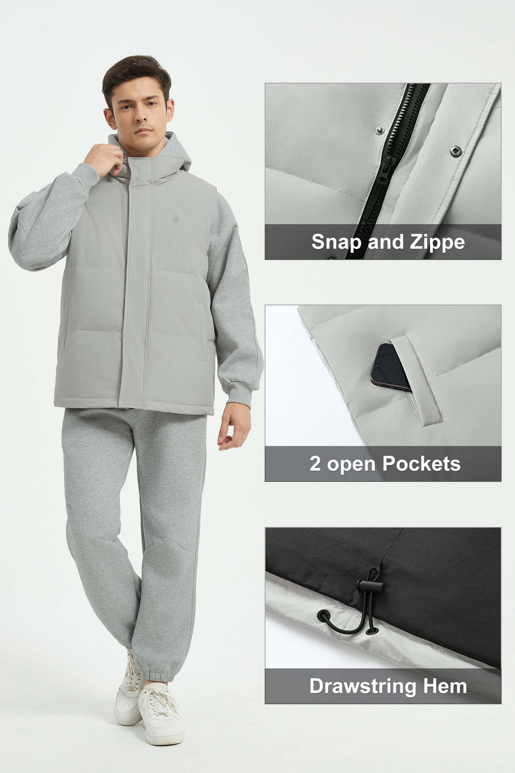 Hot-Sale Zip Up Stand Collar Down Vest