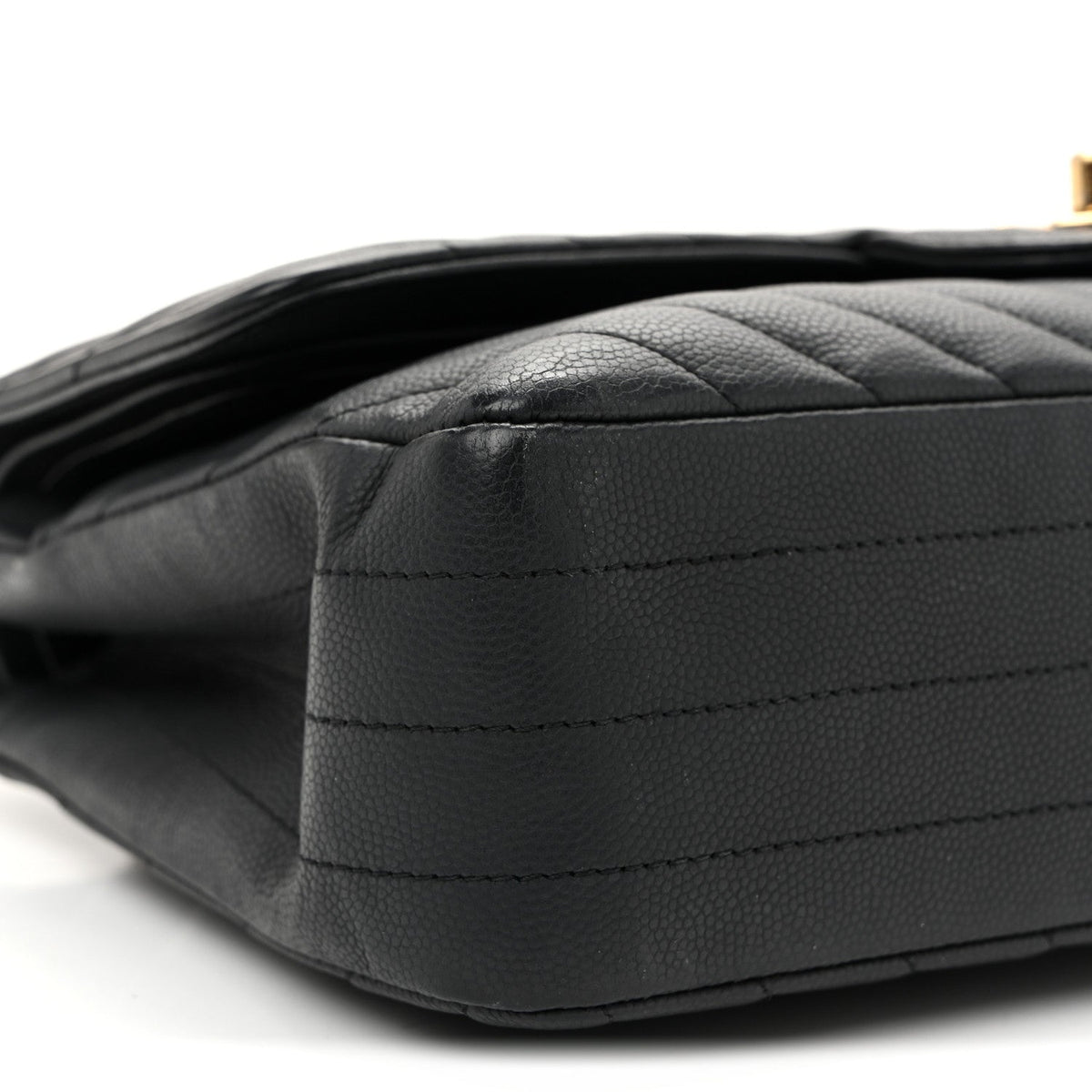 Matte Caviar Chevron Quilted Medium Double Flap Black At My store