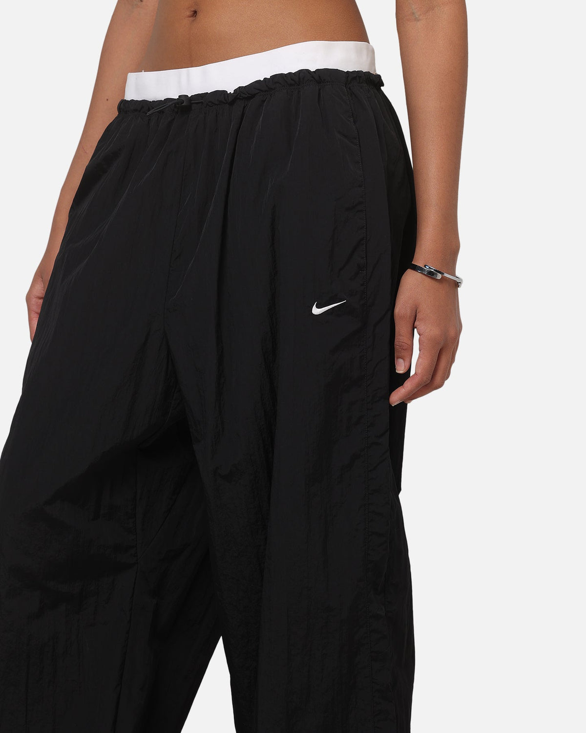 Top Seller Nike Women's Sportswear Loose High-Waisted Parachute Pants Black/Black/White