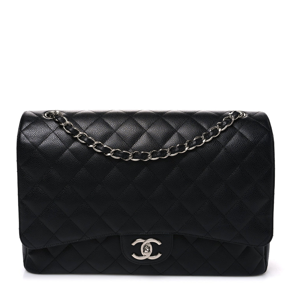 Caviar Quilted Maxi Double Flap Black At My store