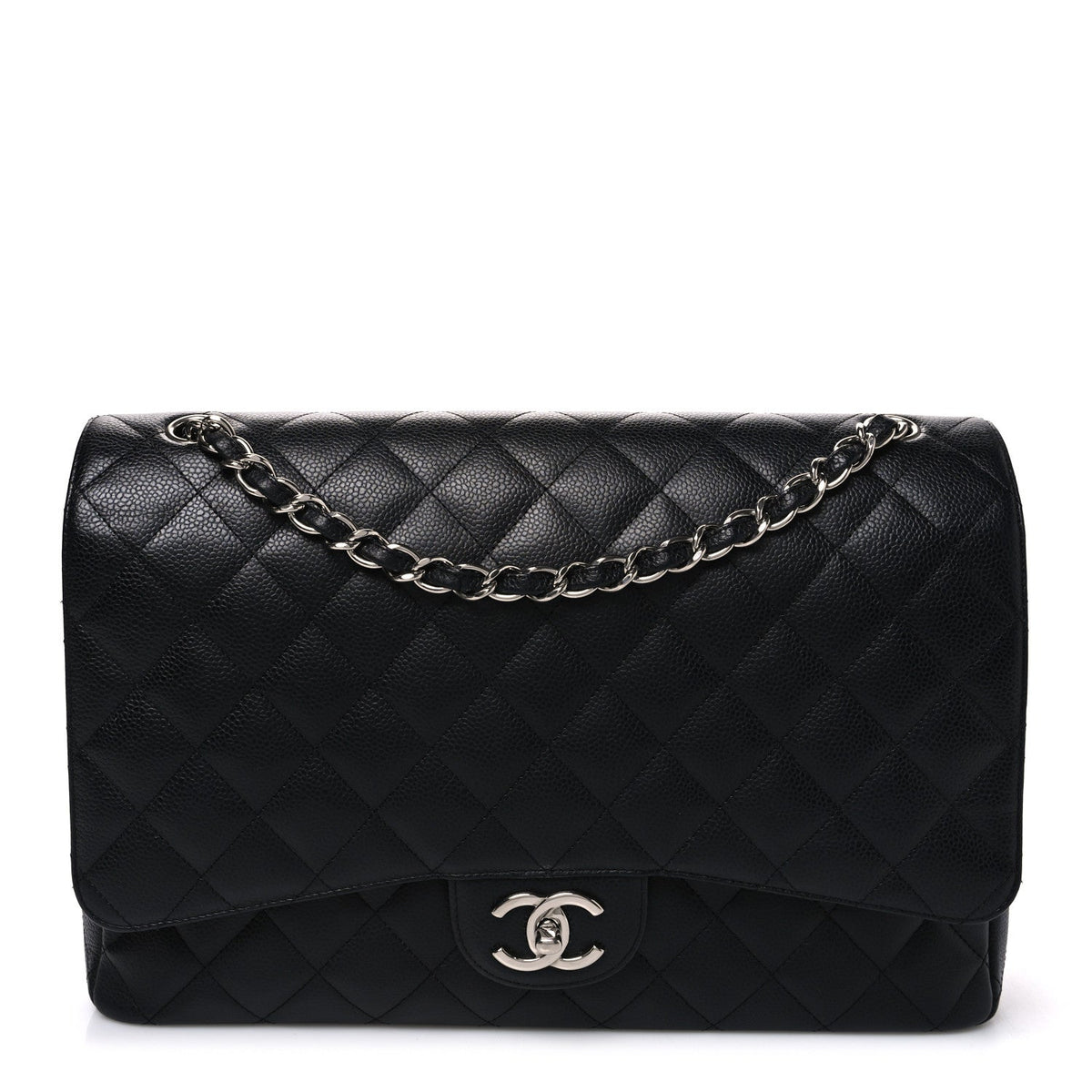 Caviar Quilted Maxi Double Flap Black At My store