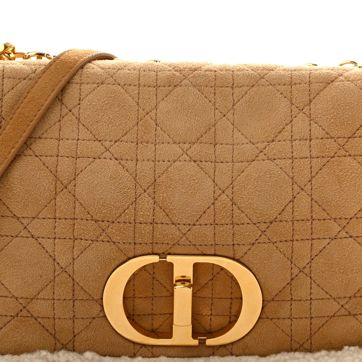 Shearling Cannage Large Caro Bag Camel AT My store
