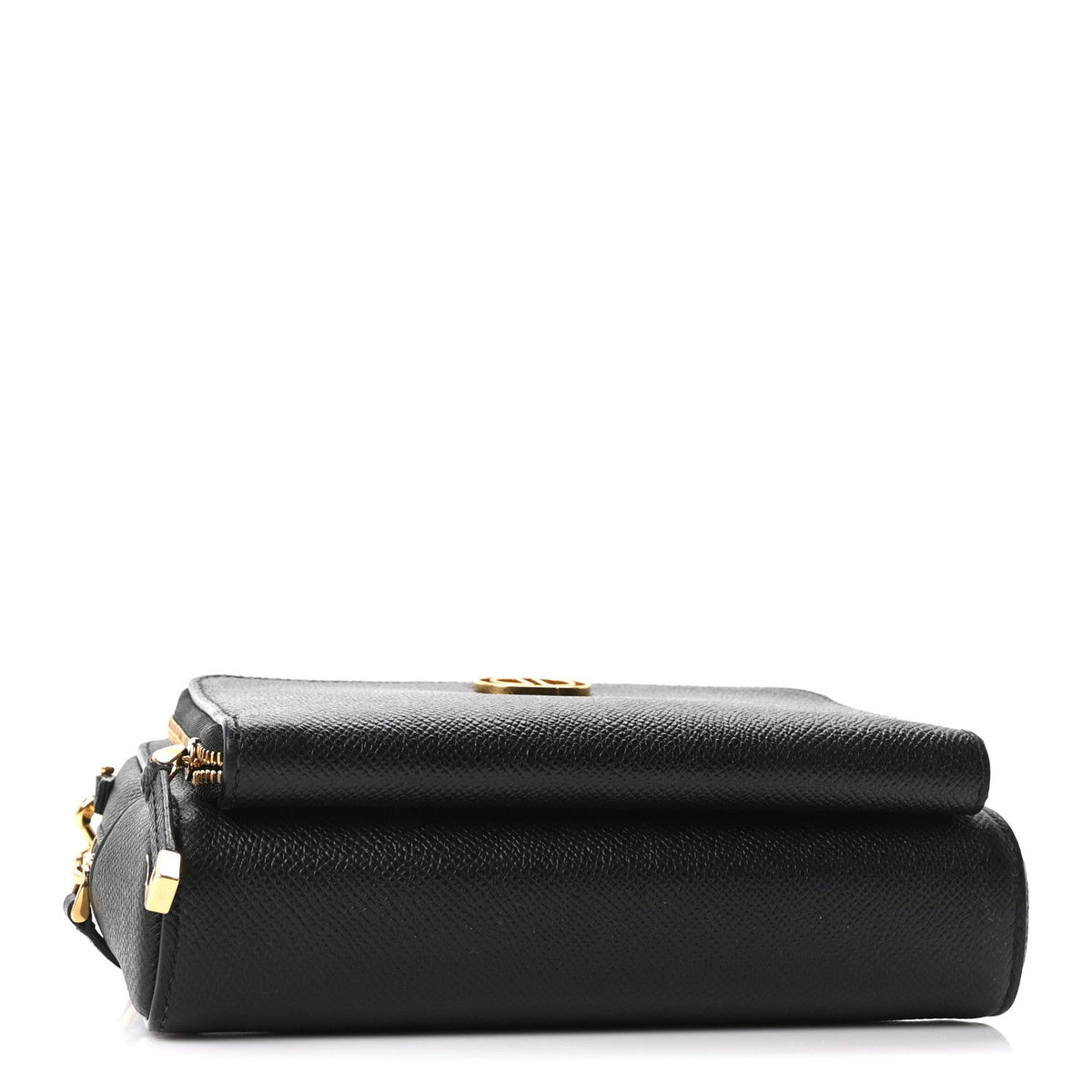 Grained Calfskin Caro Double Pouch Black AT My store