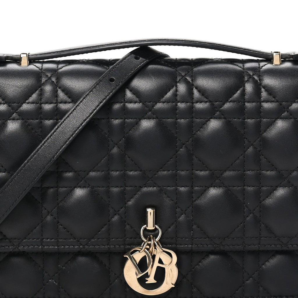 Lambskin Cannage Miss Dior Top Handle Bag Black AT My store