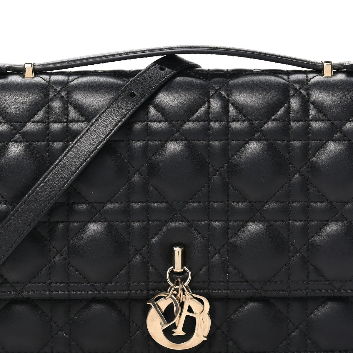 Lambskin Cannage Miss Dior Top Handle Bag Black AT My store