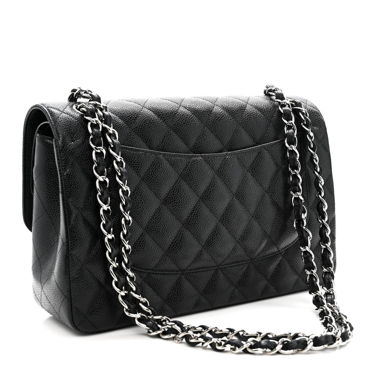 Caviar Quilted Jumbo Double Flap Black At My store