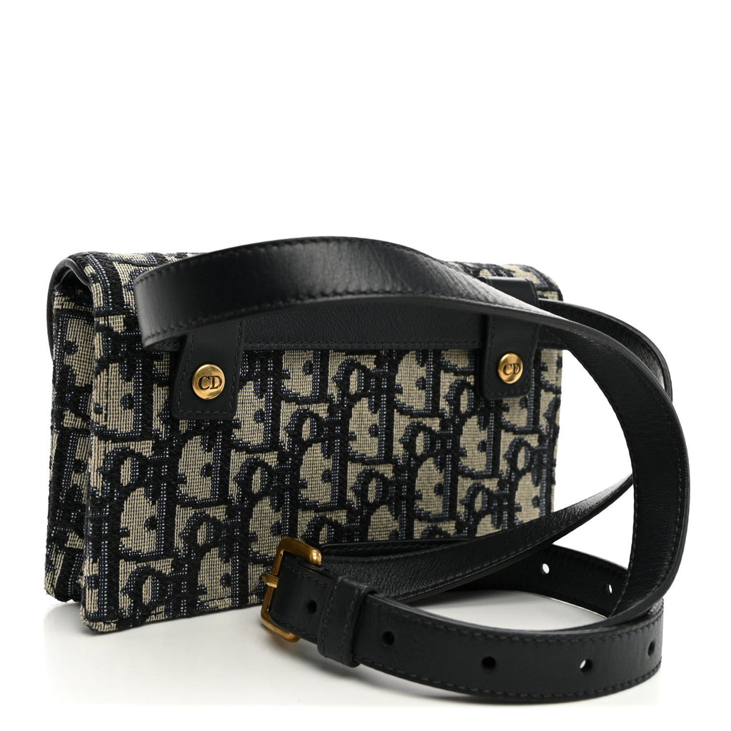 Oblique Saddle Belt Bag Blue AT My store