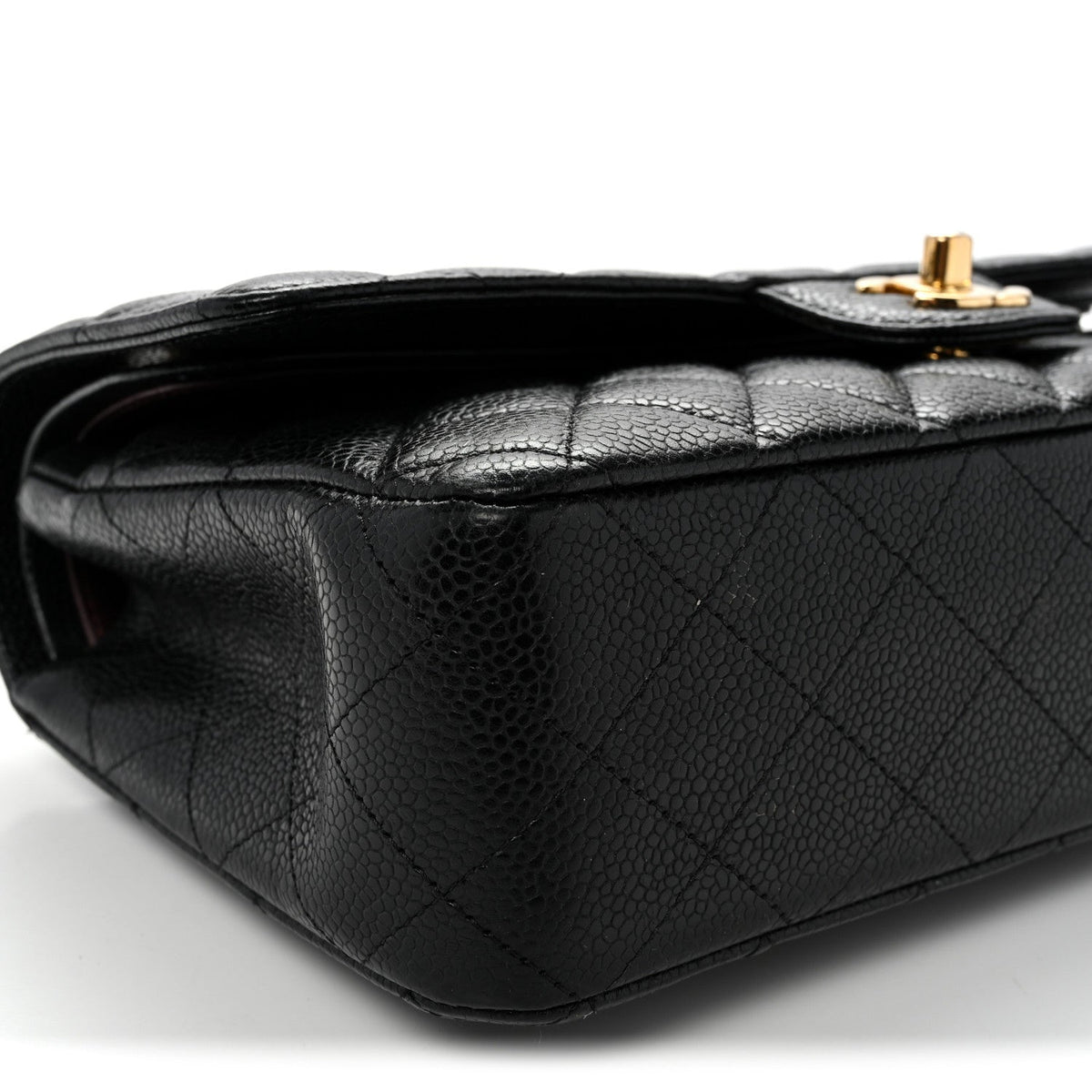 Caviar Quilted Medium Double Flap Black At My store