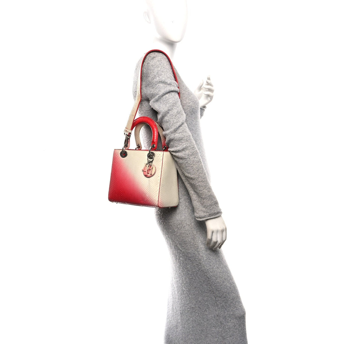 Snakeskin Ombre Medium Lady Dior Red White AT My store
