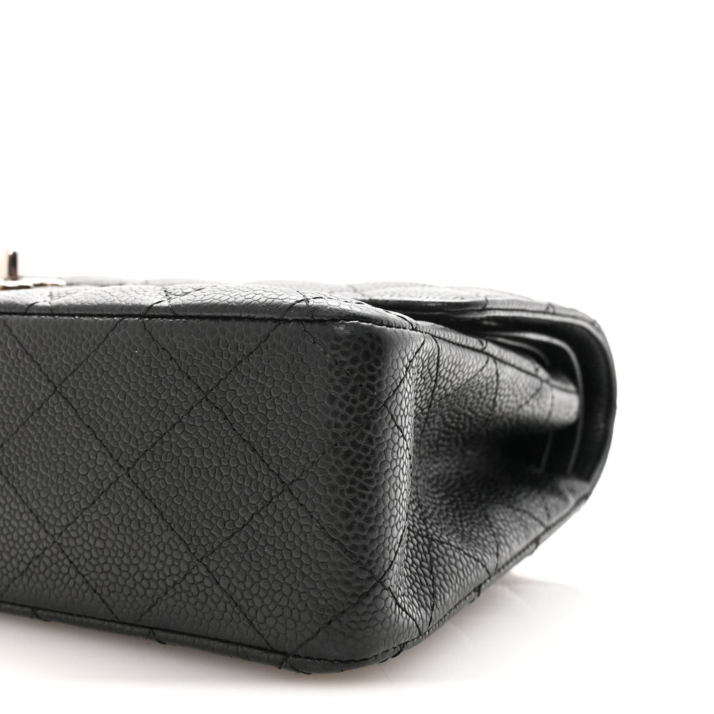Caviar Quilted Medium Double Flap Black At My store