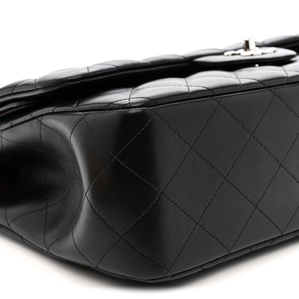 Lambskin Quilted Jumbo Double Flap Black At My store