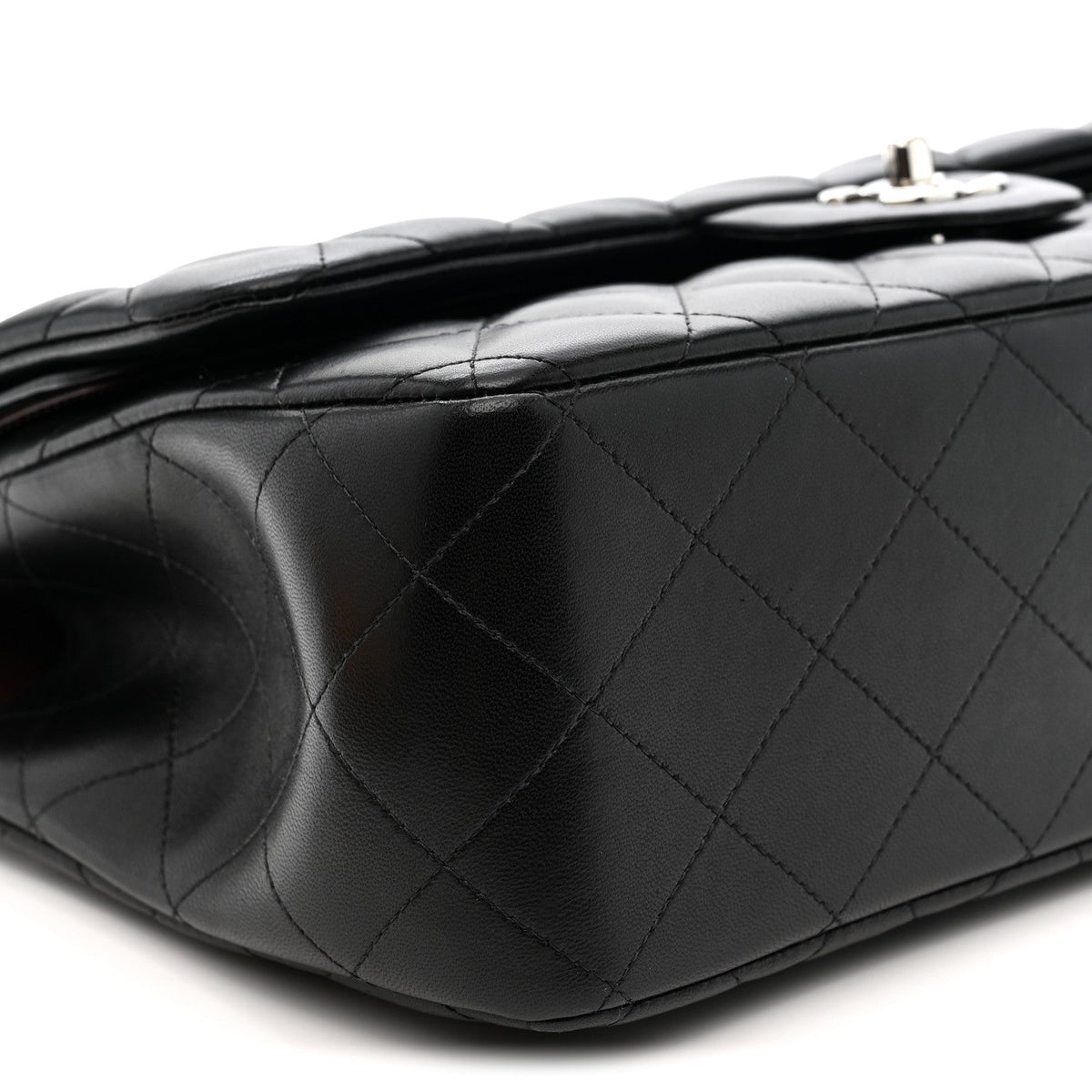 Lambskin Quilted Jumbo Double Flap Black At My store
