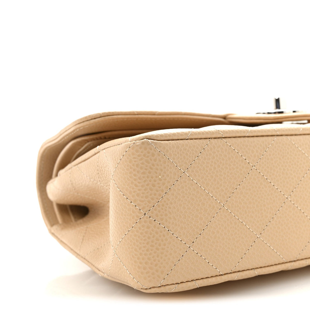 Caviar Quilted Small Double Flap Beige At My store
